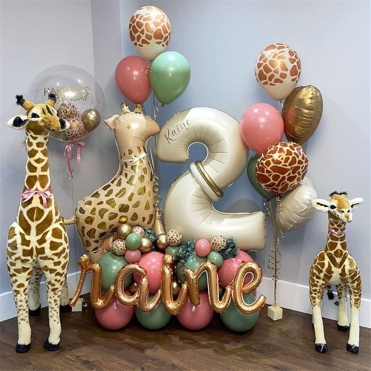 Cream 2 Balloons, 40 Inch Giant Helium Foil Number 0-9 Beige 2th Birthday Balloon for Boys Girls