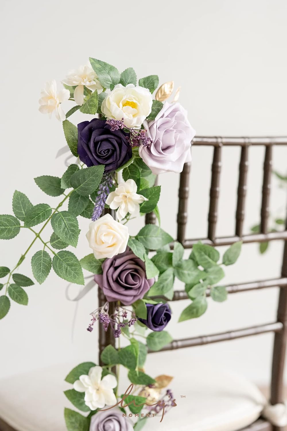 Ling's Moment 10pcs Wedding Chair Decorations Aisle Floral Swag Artificial Pew Flowers Hanging
