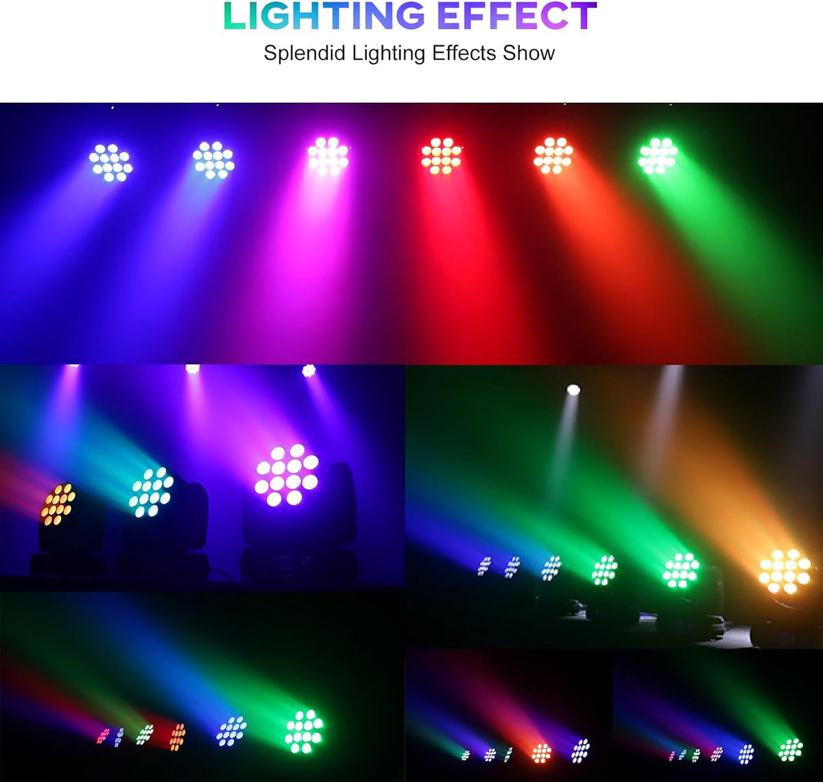 Moving Head Light Beam Wash 12x12W LED Stage Lighting RGBW 4in1 Professional DMX 512 Strobe Effect