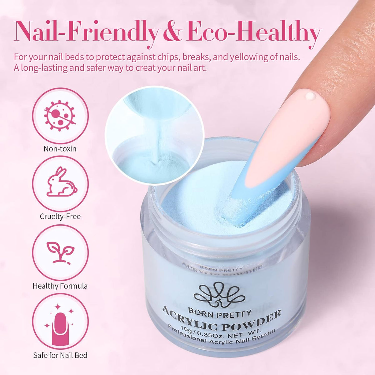 BORN PRETTY Acrylic Powder Set-24 Colors Acrylic Nail Powder Set Fall Winter Colors Pigmented