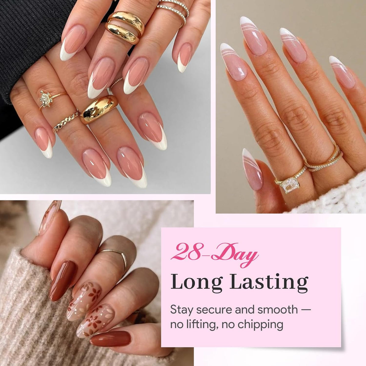 Nail Tips Gel Glue 15g - Lamp Curing Solid Nail Glue for False Acrylic Nails, Crystal Clear Long