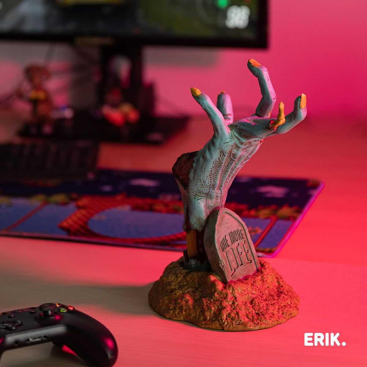 Gaming Controller Holder One More Life | Controller Holder Figure | Headphone Stand & Controller |