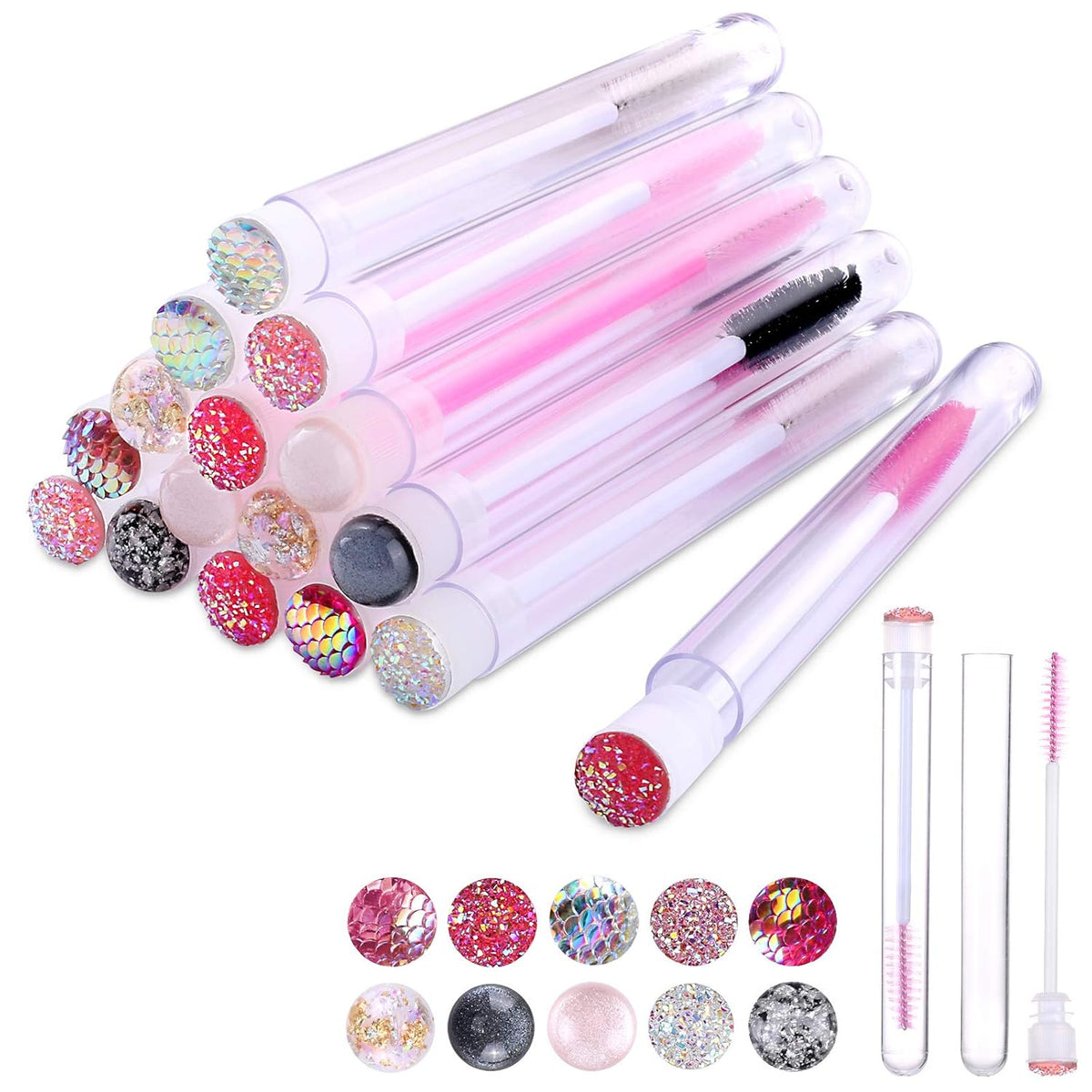 10pcs Eyelash brush Lash Wand Makeup tool Eyelash Extension supplies Cleaning brush Diamond Mascara