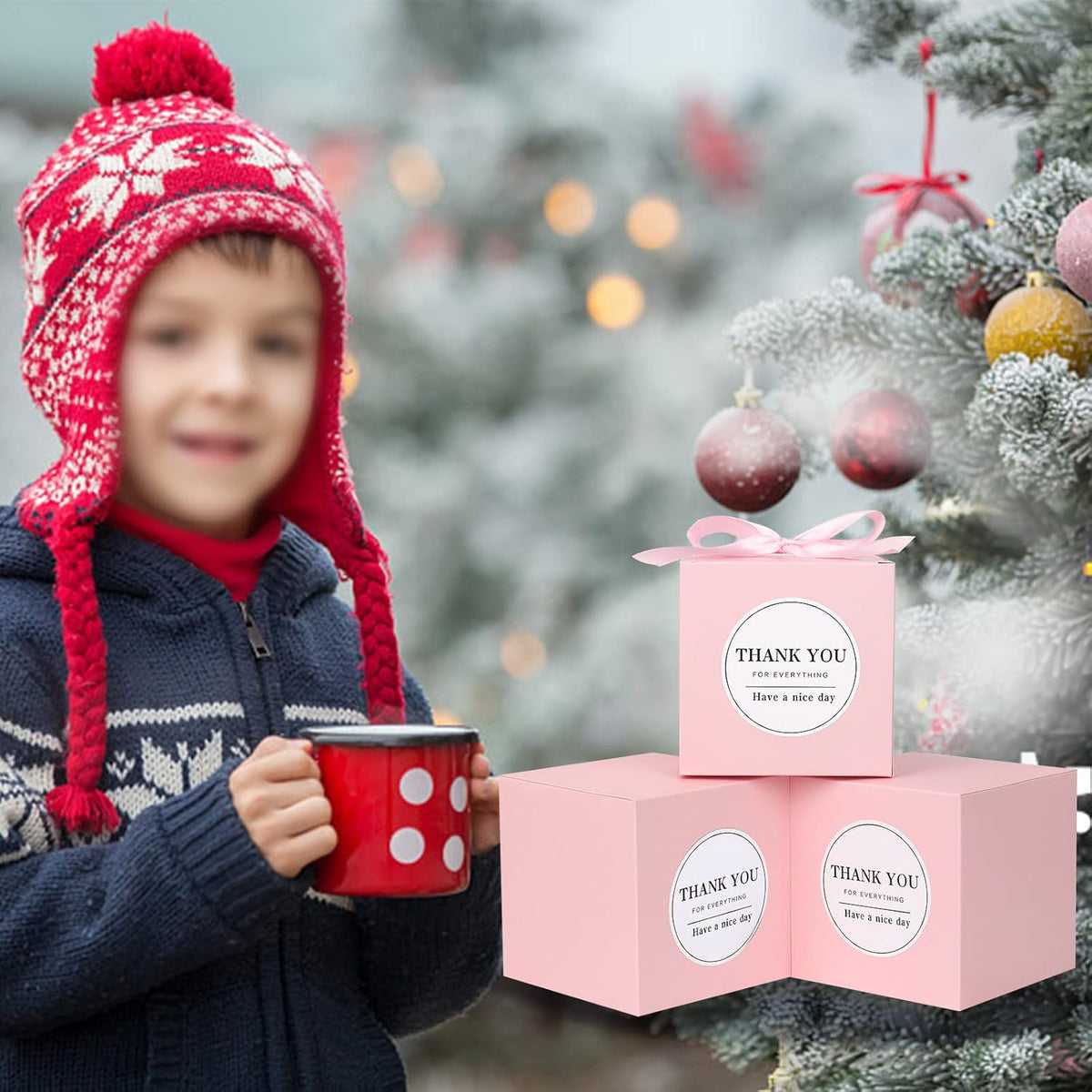 COTOPHER Small Gift Boxes 60 Pack 4x4x4 inches Pink Gift Boxes with Lids for Gifts, Crafting