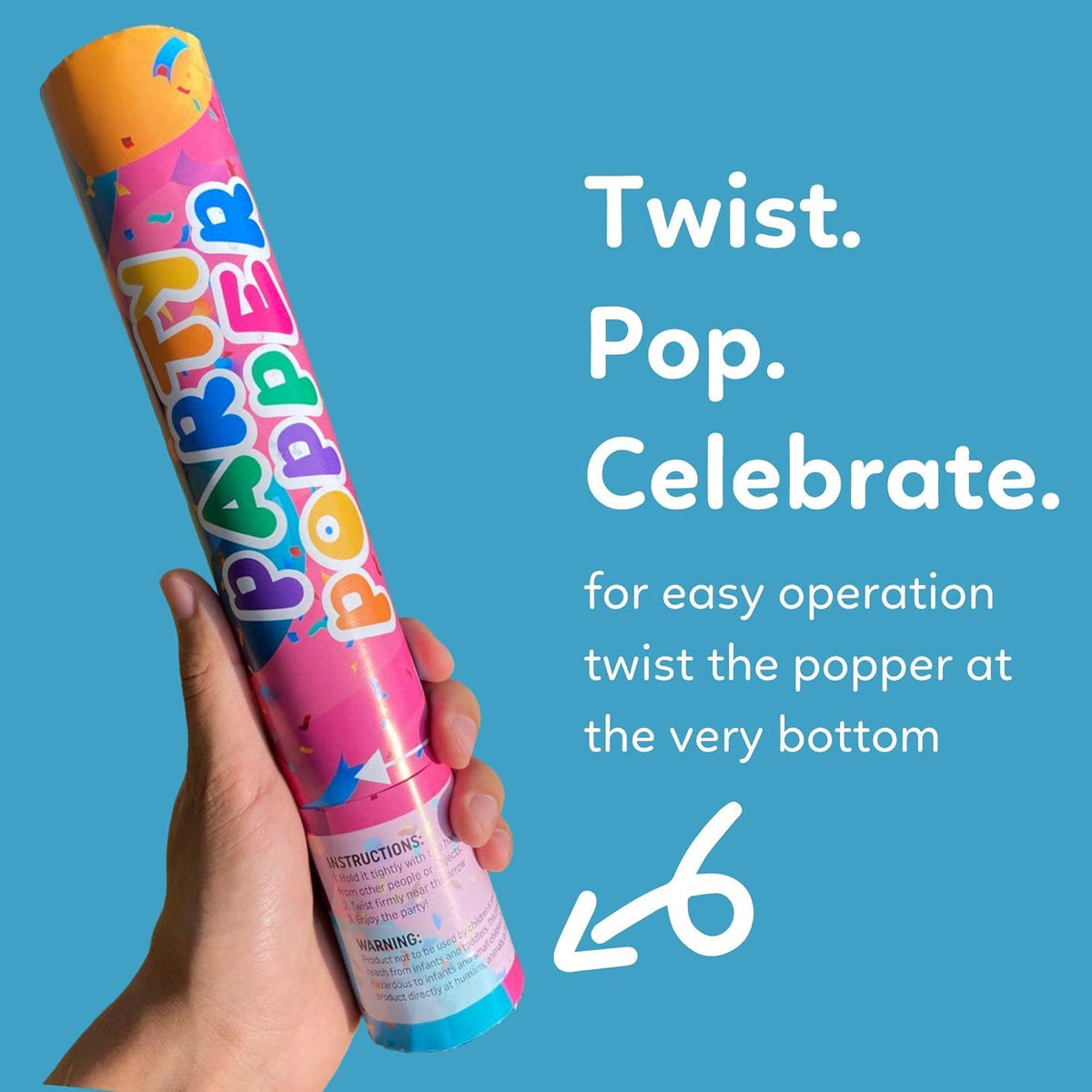 Confetti Poppers Confetti Cannon | 12 Pack | Glitter Multicolor | Party Poppers for Graduation