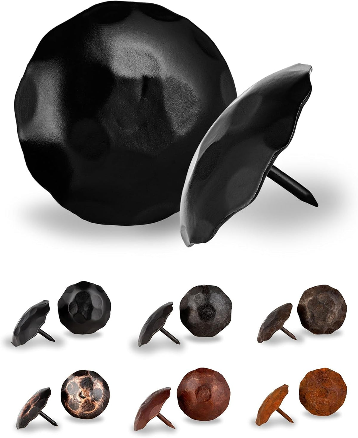50 Pack 2" Round Head Iron Clavos Decorative Nails – Black – Handmade Rustic Round Fasteners for