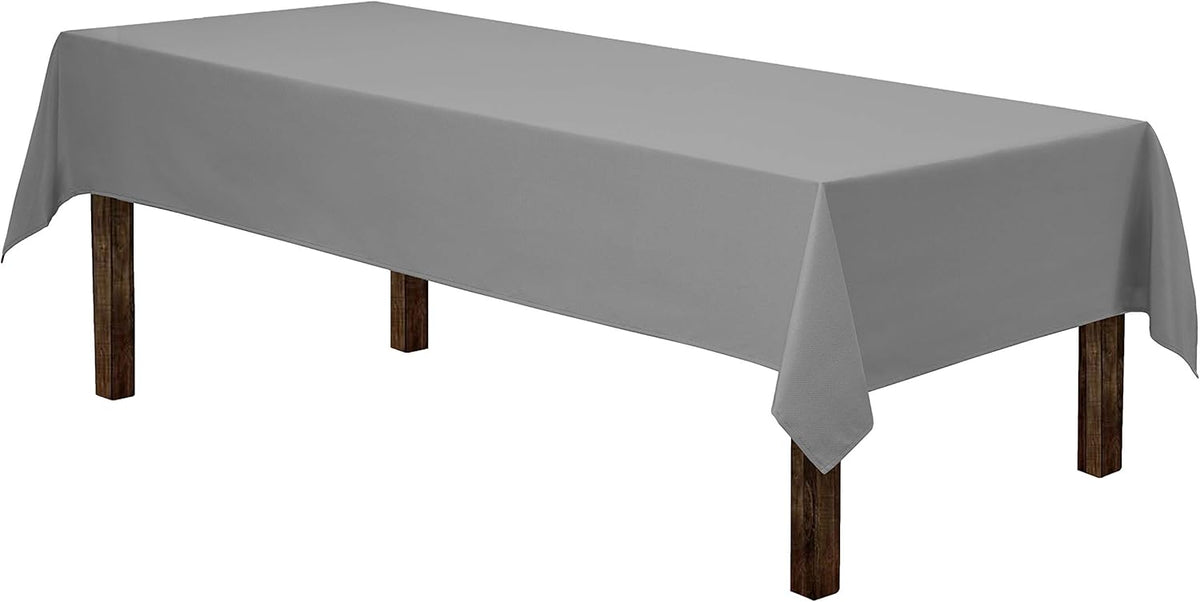 Gee Di Moda Rectangle Tablecloth - 60 x 84 Inch Charcoal - Heavy Duty Washable Polyester - For 5 Ft