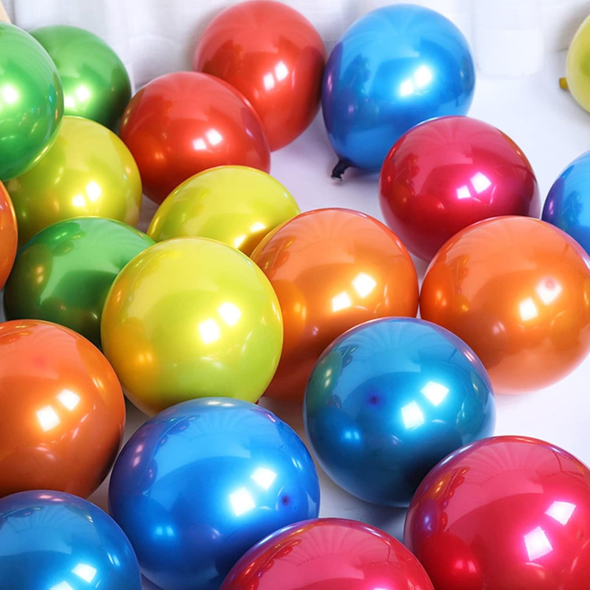 Chrome Blue Balloons, 50 PCS 10 Inch Double-Layered Metallic Royal Blue Balloons, Shiny Thick