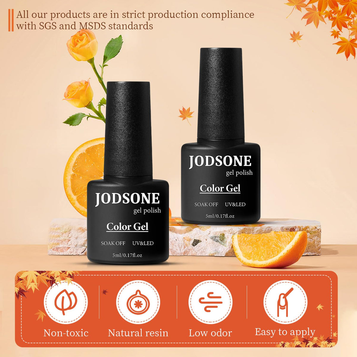 JODSONE 36 Pcs Gel Nail Polish Kit with U V Light of 32 Color Gel Polish Nail Collections Base and