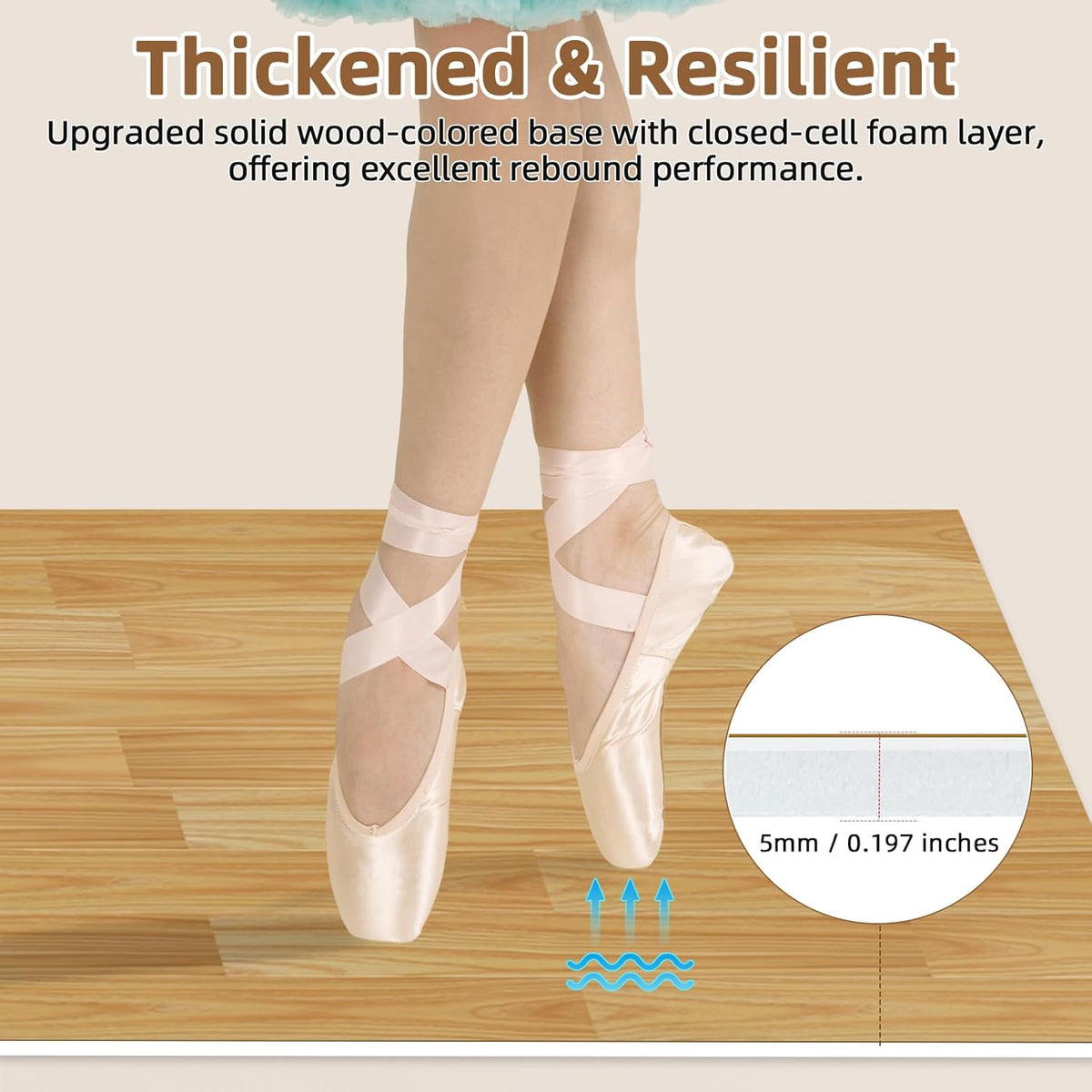 Dance Floor Mat Non-Slip with Shoulder Strap Portable and Dance Resistance Band, Dance Floor for