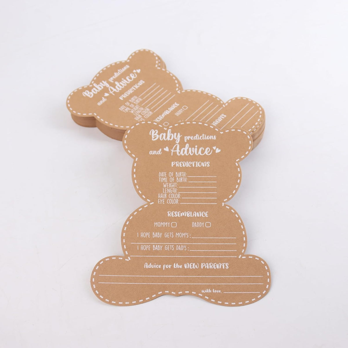 Baby Shower Games - Boy or Girl - We Can Bearly Wait Teddy Bear Baby Shower Advice Cards for