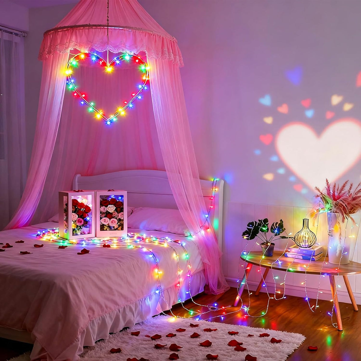 Pastel Plug in Easter String Lights, 33ft 100 LED Clear Wire Decorative Multicolored Christmas