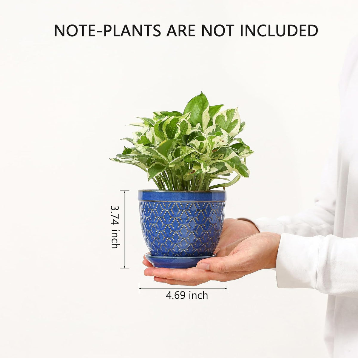 Sureasy Ceramic Plant Pots, 4.7 Inch Flower Pots for Indoor Plants, Succulent Pots with Saucer and