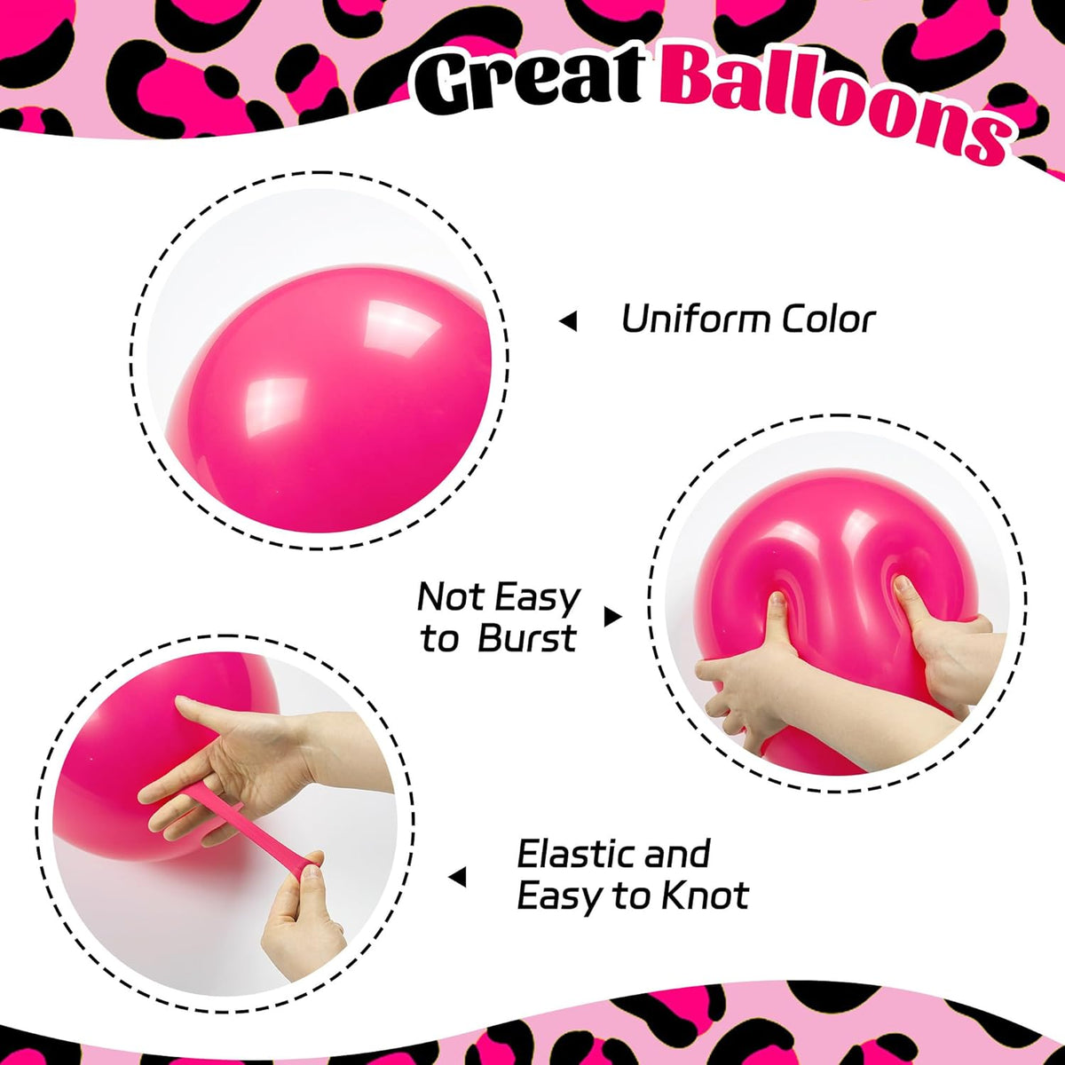Pink and Black Balloons, 60pcs 12inch Hot Pink Black Pastel Pink Light Pink Confetti Balloons for