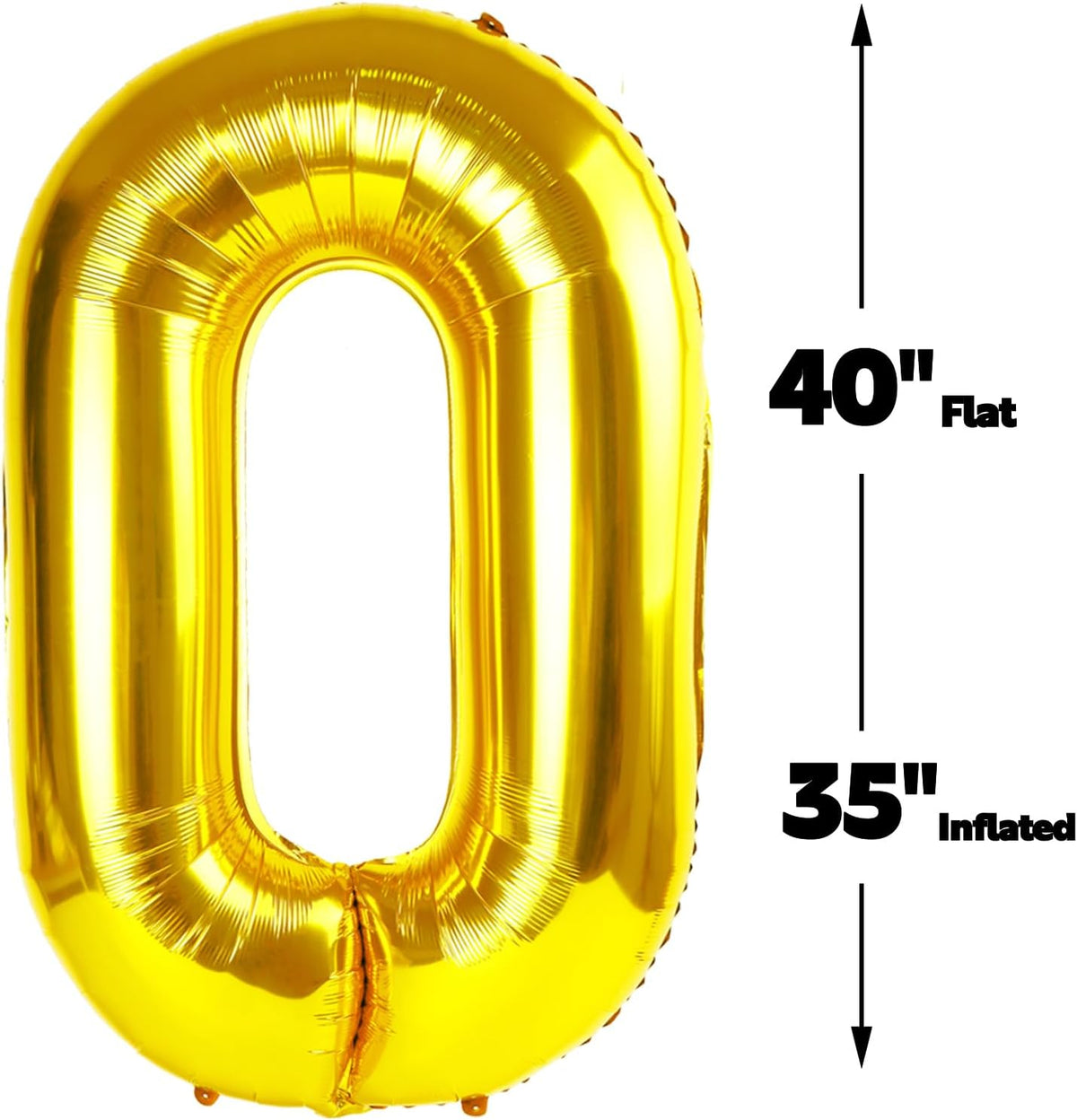 Gold 40 Inch 0 Number Balloons, 0 Decorations for 10 20 30 40 50 60 70 80 90 100 Birthday, Foil