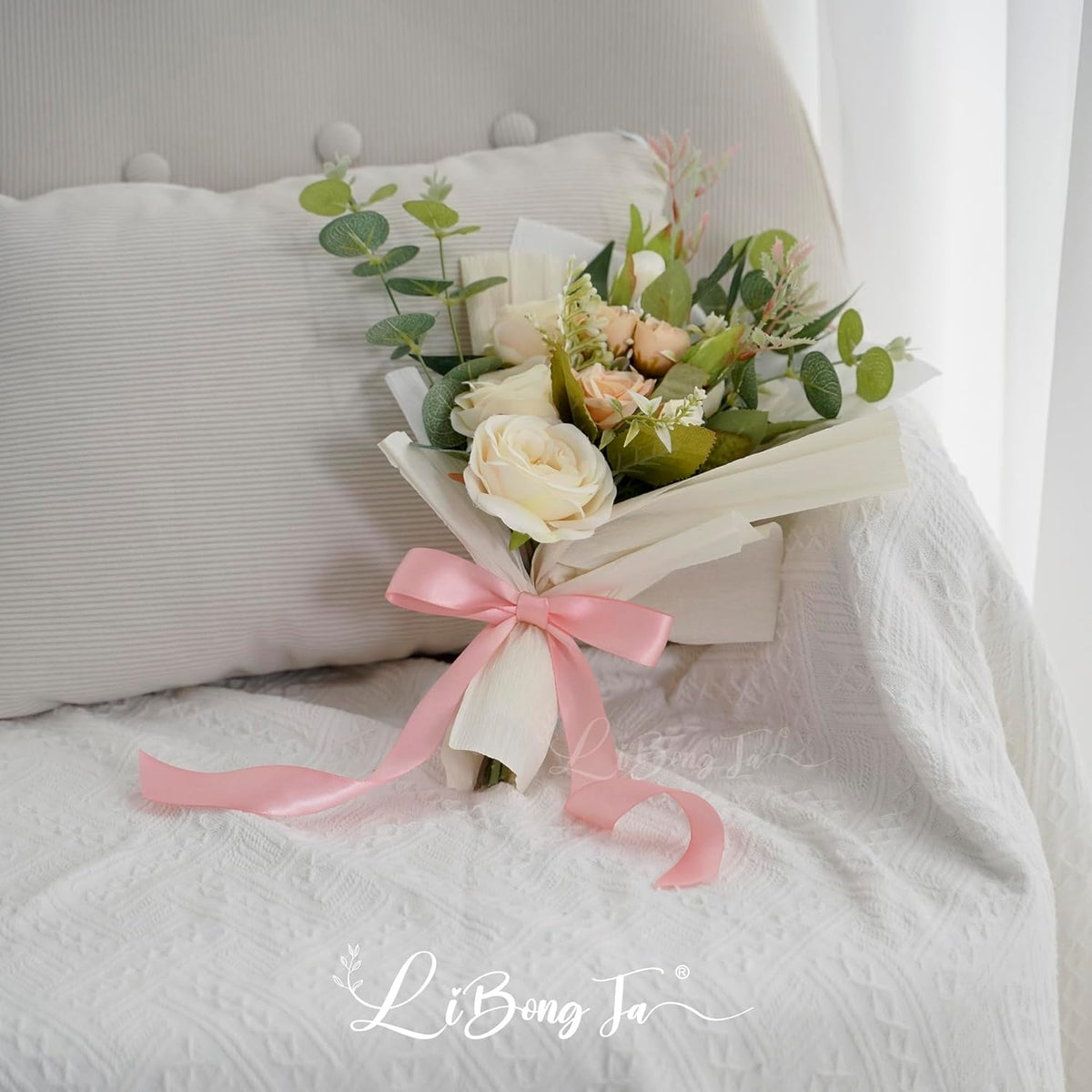 50 PCs Pink Bow Decor 5.5'' Satin Bows with Long Tail, Twist Tie Bows for Craft, Packaging Ribbon