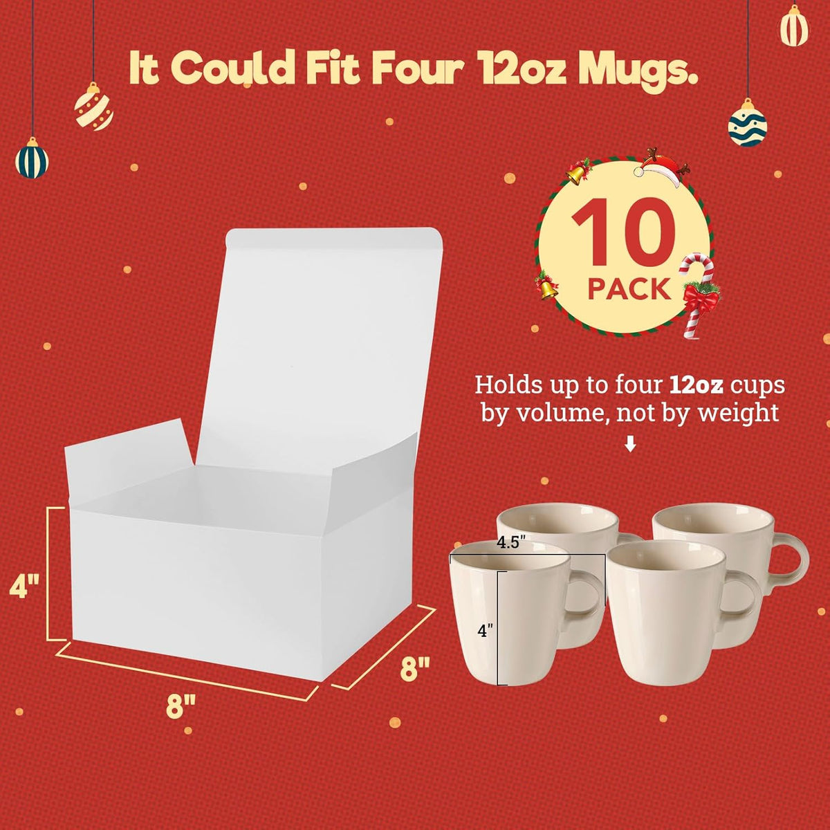 MESHA 8x8x4 Gift Box 10 Pack White Gift Boxes with Lids, DIY Bridesmaid Proposal Box