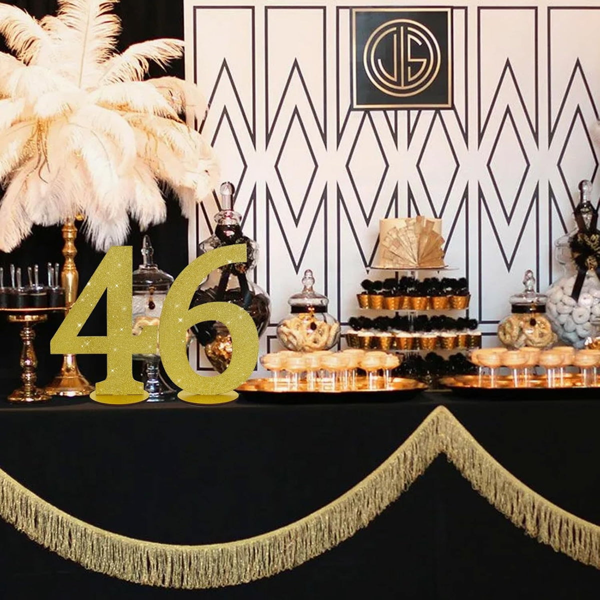 TONIFUL 11.8 Inch Gold Glitter Numbers Table Centerpieces 0-9 Birthday Party Decorations,Shining