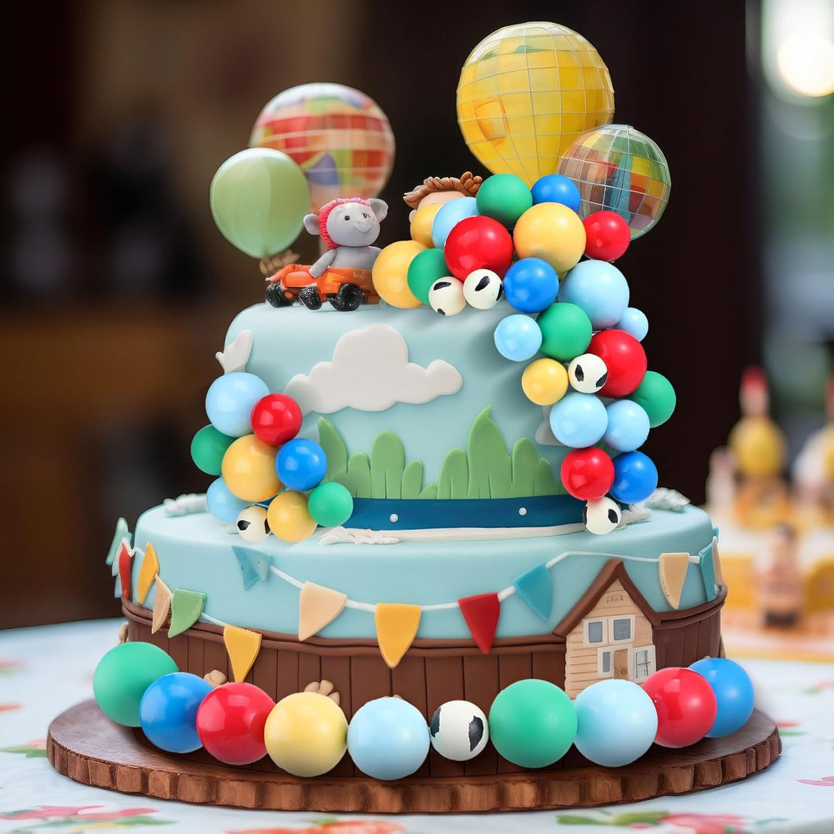 108 Pcs Balls Cake Topper DIY Cupcake Insert Foam Balloons for Cake Baking Wedding Anniversary