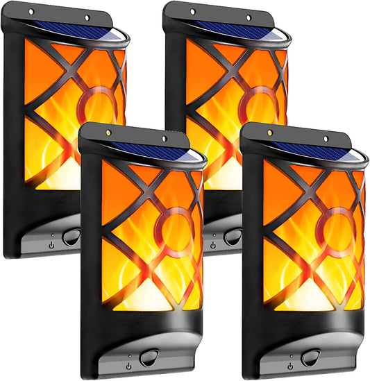Solar Flame Lights Outdoor, Realistic 3D Flickering Flames with 66 Ultra-Bright LEDs - Waterproof