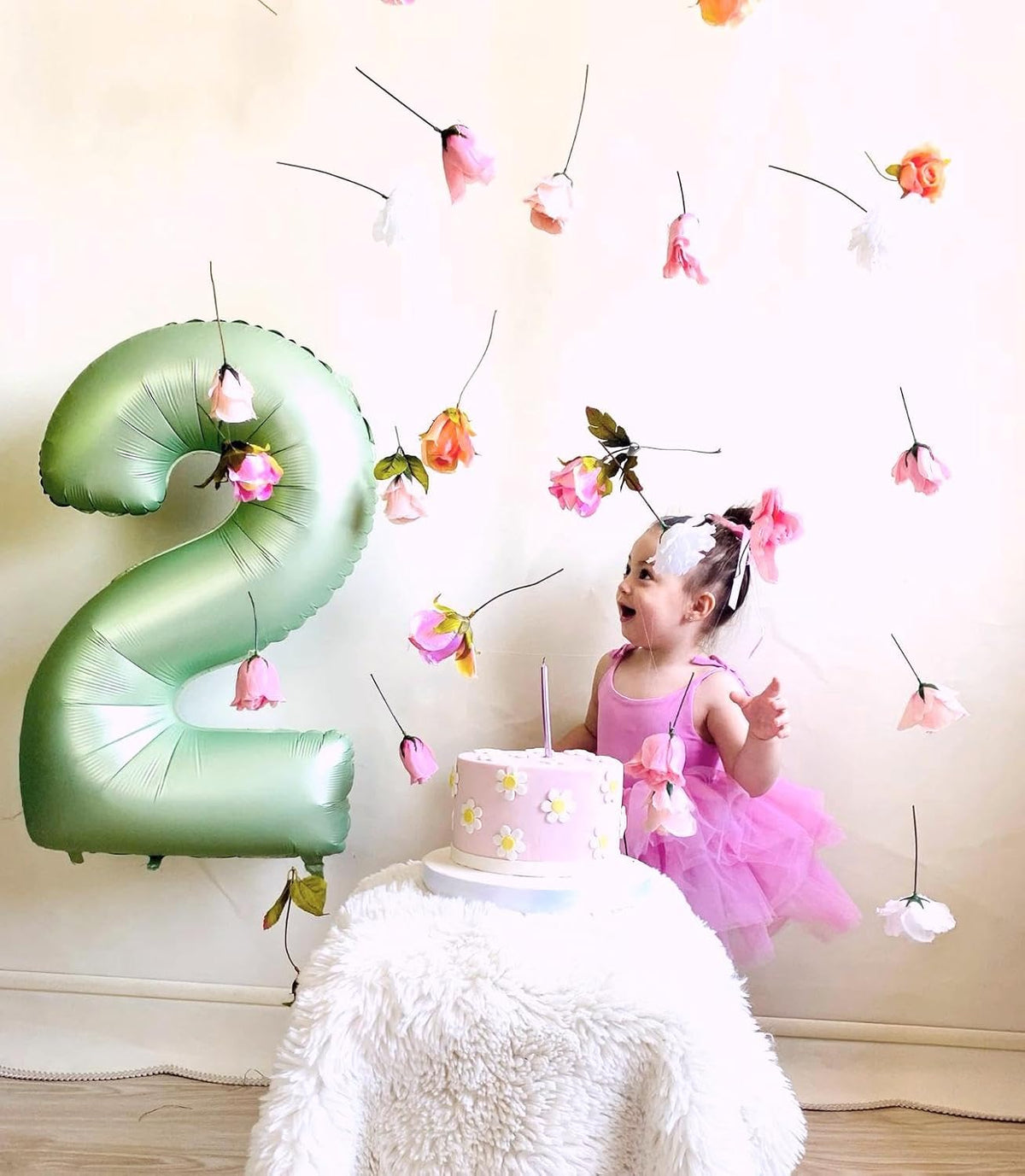 Sage Green 40 Inch Big Number Balloon Birthday Decoration, Number 2 Helium Balloon 12 20 22 23 24