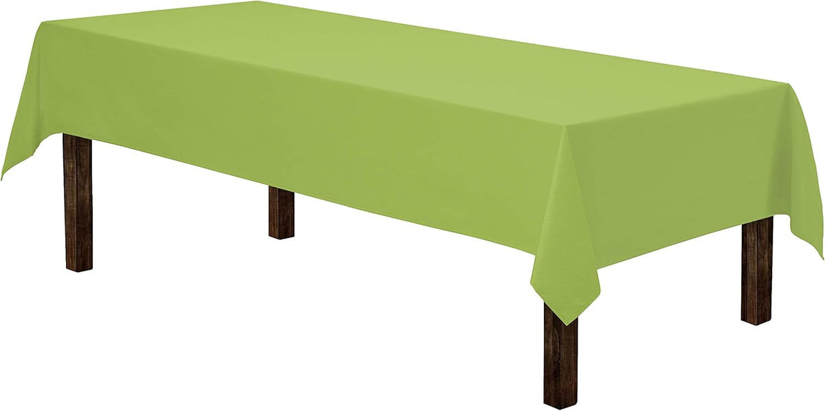 Gee Di Moda Rectangle Tablecloth - 60 x 102 Inch Apple Green Table Cloth for 6 Foot Rectangle Table