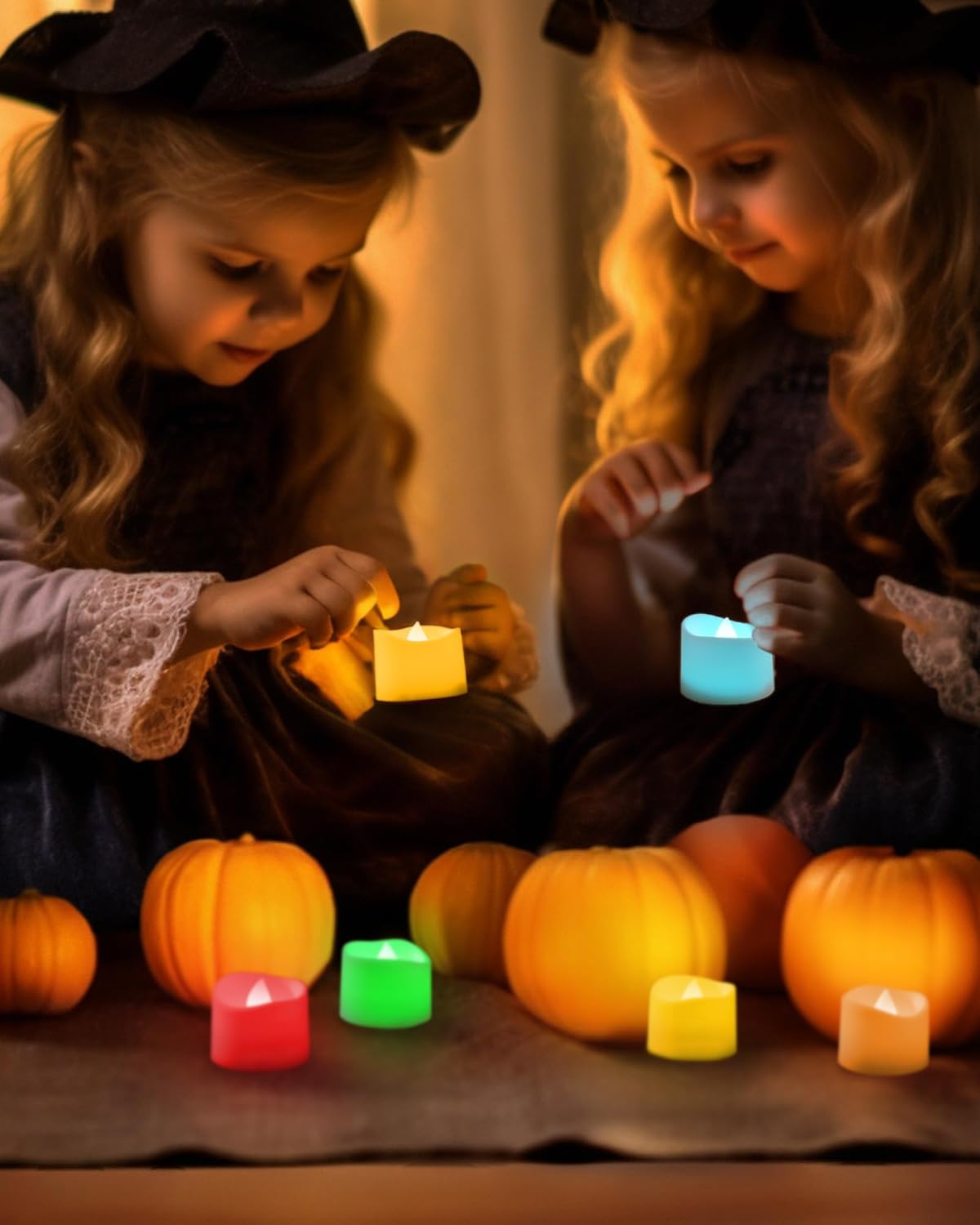 Homemory Multi Color Changing Tea Lights Battery Operated, 7-Color Changing LED Plastic Holiday
