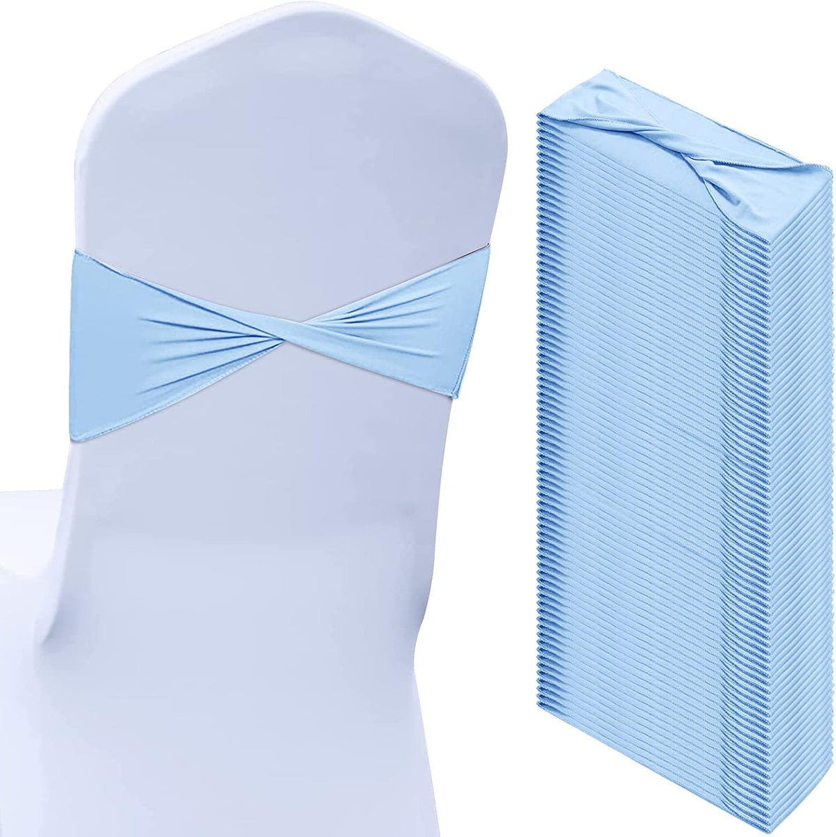 Kinlop 50 Pcs Spandex Chair Sashes Bows Chair BandB0C3V282KGs Slider Sashes for Covers Elastic