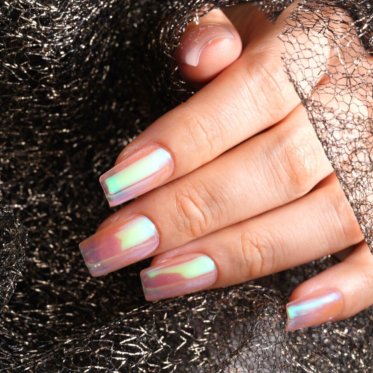 Pretty Diva Mermaid Chrome Nail Powder, Aurora Iridescent Chrome Powders for Nails Unicorn Nail