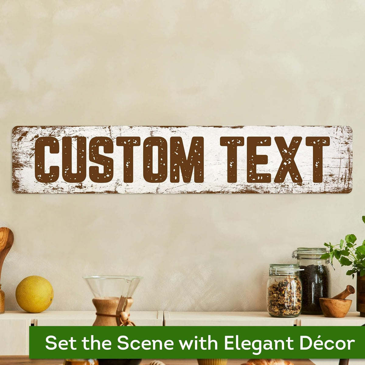 Custom Sign, Custom Street Sign, 11 Font Colors, 13 Font Styles, 4 Hole Options, 22 Sizes, 6x30