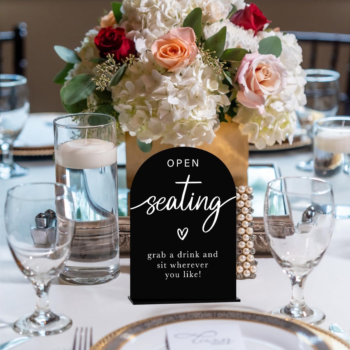 Acrylic Wedding Sign Wedding Signs for Ceremony Open Seating Sign for Wedding Modern Calligraphy