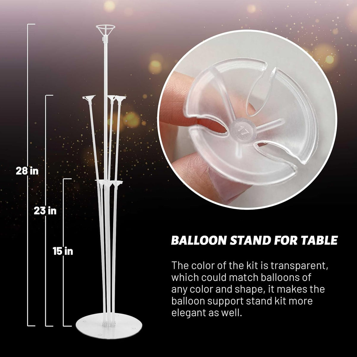JOYYPOP 30 Sets Balloon Stand Kit, Balloon Sticks with Base Birthday Graduation Party Decorations