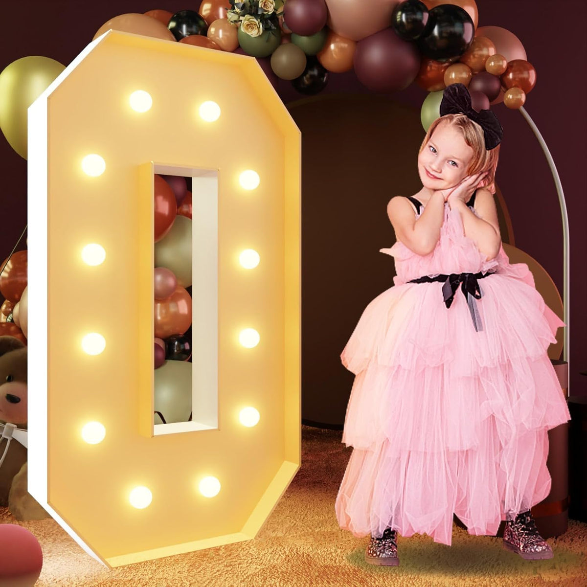 imprsv 4FT Marquee Letter O, Modern Light-Up Foam Board Letters for All Ages, All Seasons Party