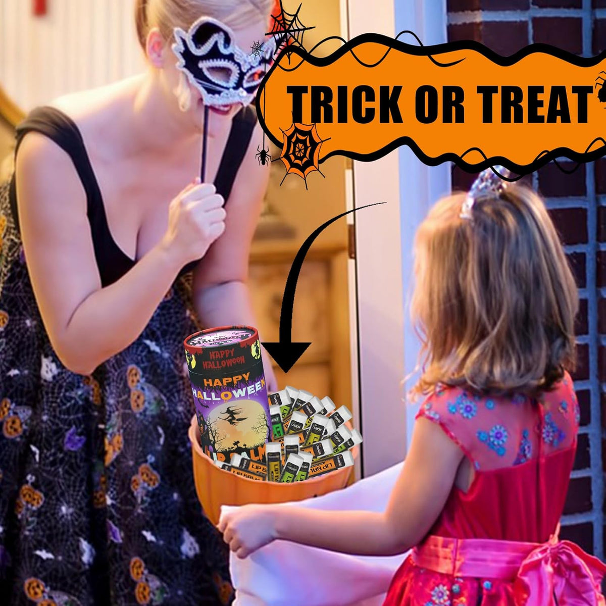 Yopela 76 Pack Halloween Natural Lip Balm Bulk with Vitamin E and Coconut Oil Lip Care Set