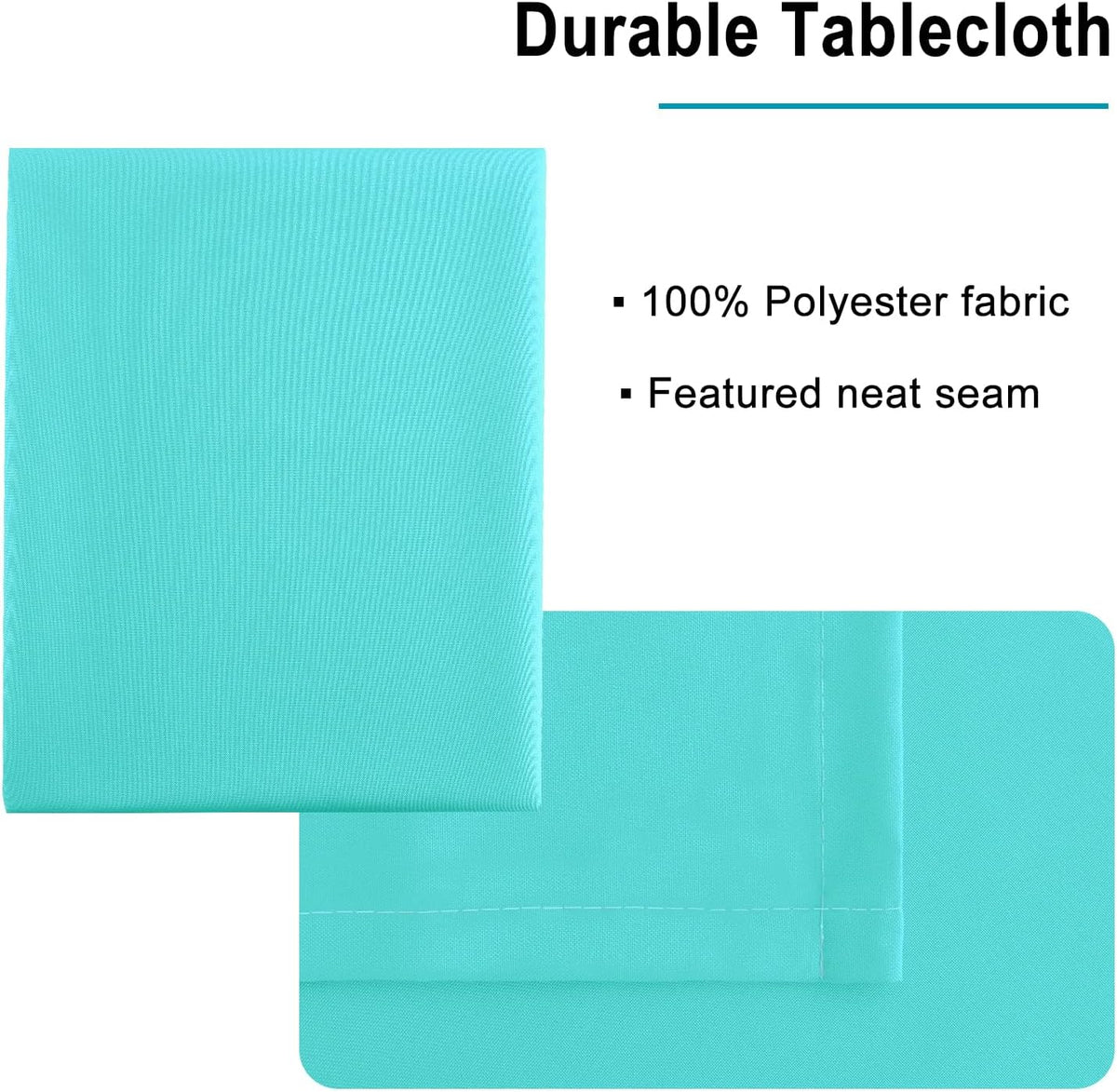 Hiasan Solid Rectangle Tablecloth Aqua - Waterproof Washable Oblong Fabric Table Cloth for Dining