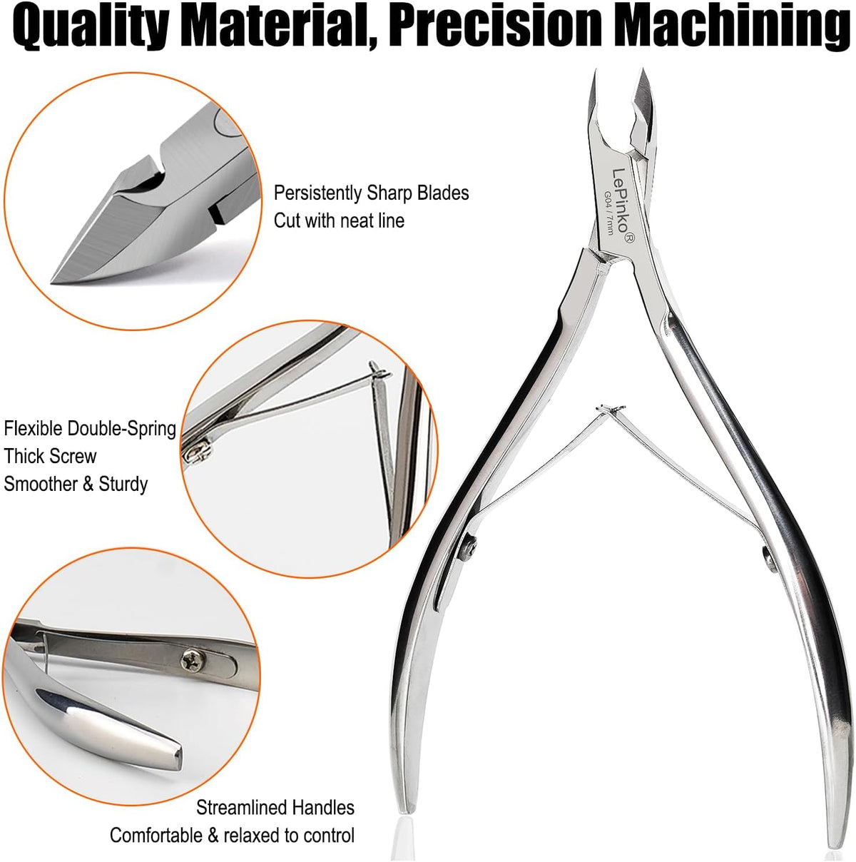 LePinko Professional Cuticle Trimmer kit, Super Sharp Dead Skin Clipper, Labor-saving Cuticula