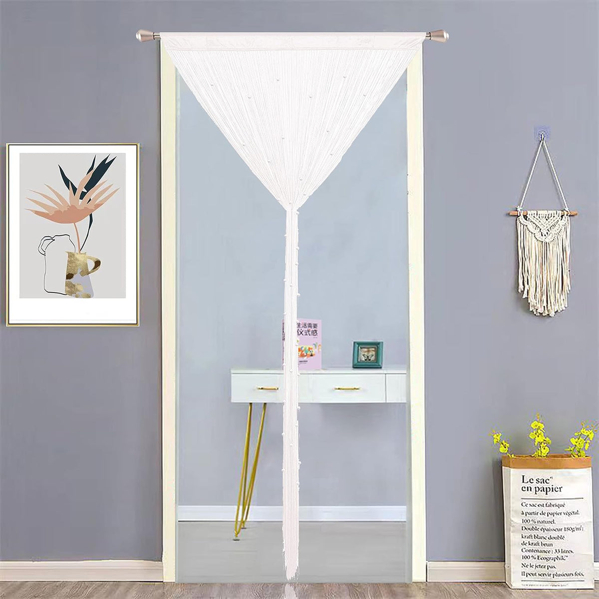 Beaded Curtain Beads Door String Curtains Ideal for Living Room Decor Wall Hanging Fringe Doorway