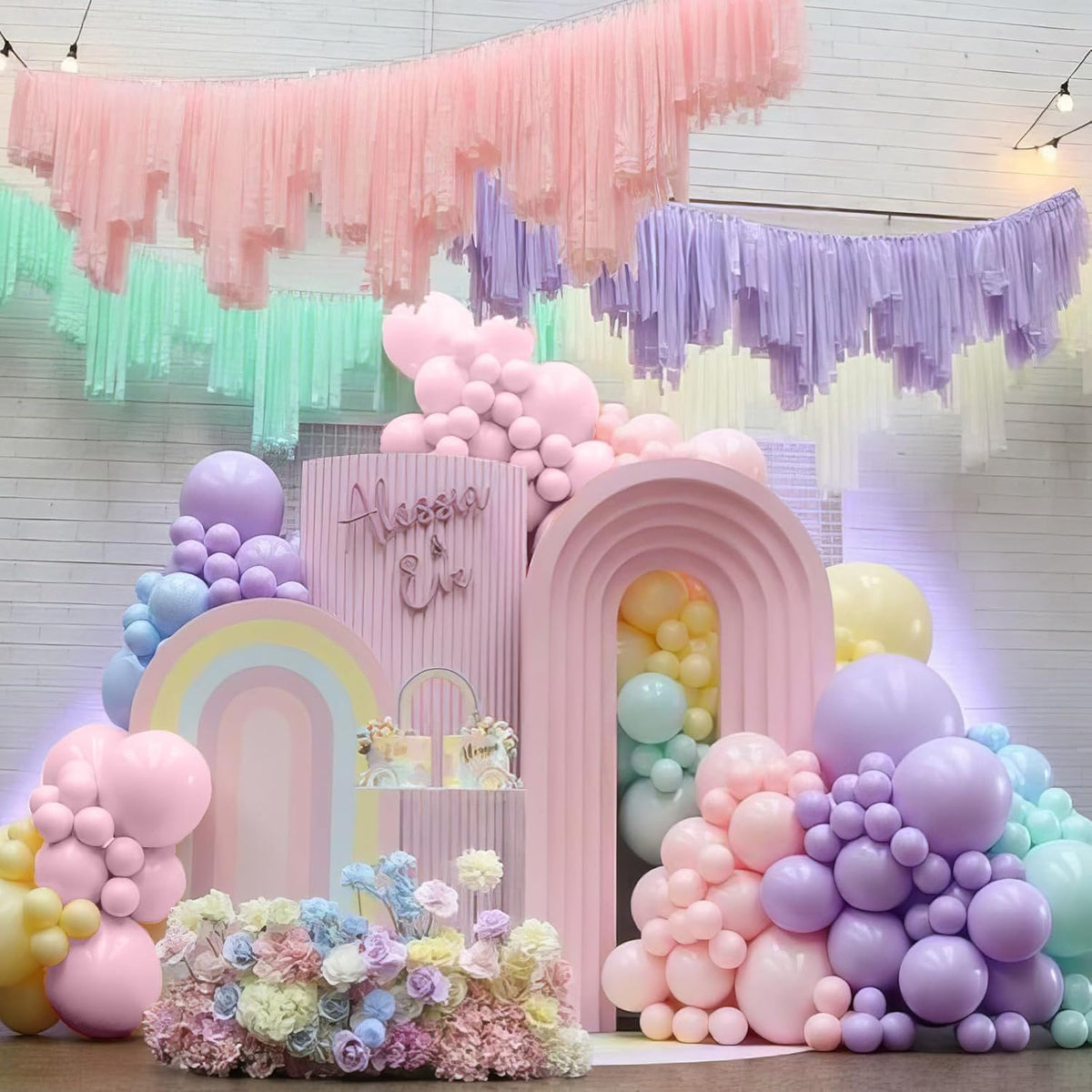 Pastel Balloons, Multicolor Macaron Balloons Colorful Latex Party Balloon, Baby Pink Blue Purple