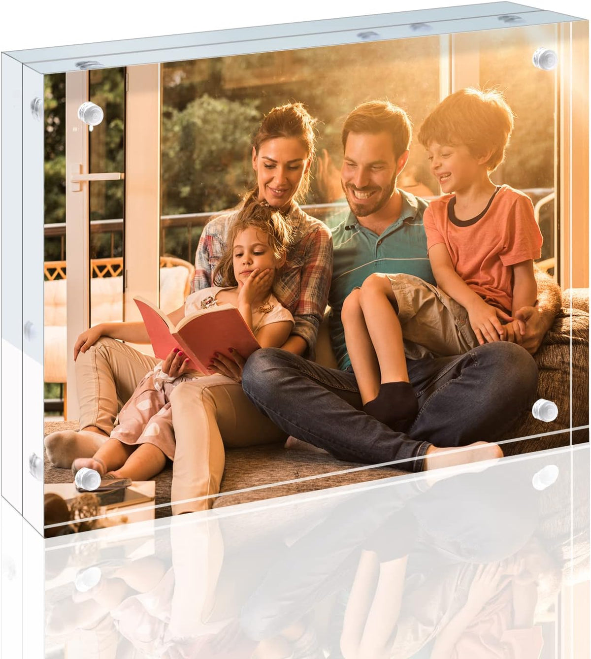 Egofine 5x7 Acrylic Frame, 20mm Thicker Frameless Clear Picture Frame, Double Sided Magnetic