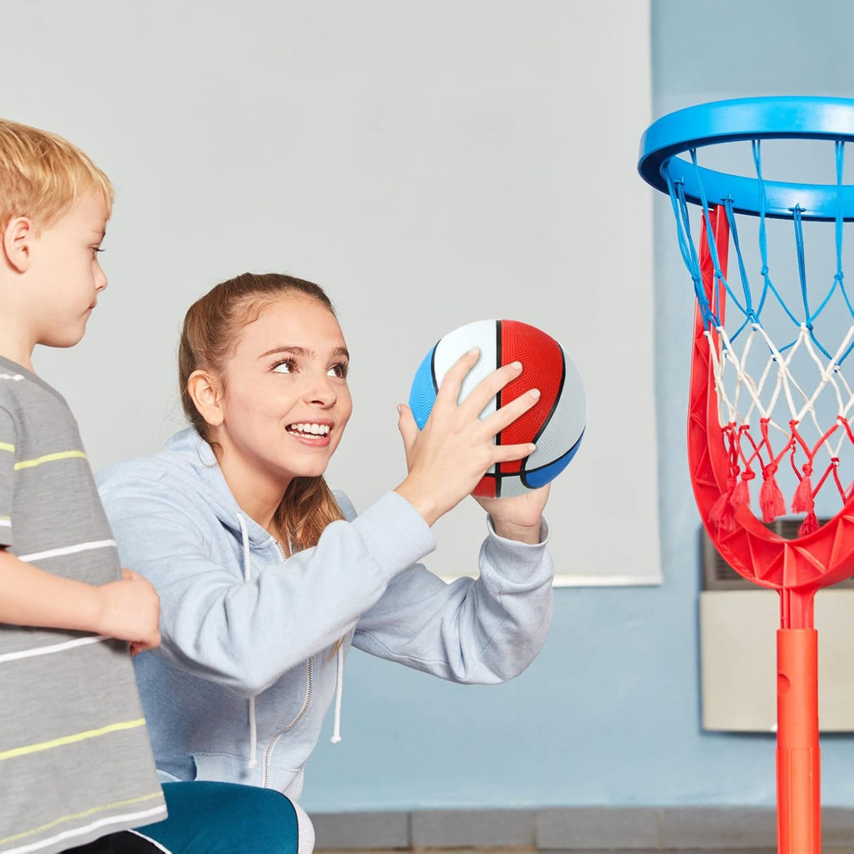Vinsot 6 Pack Operation Christmas Mini Rubber Basketballs 7 Inch Red, White and Blue Mini