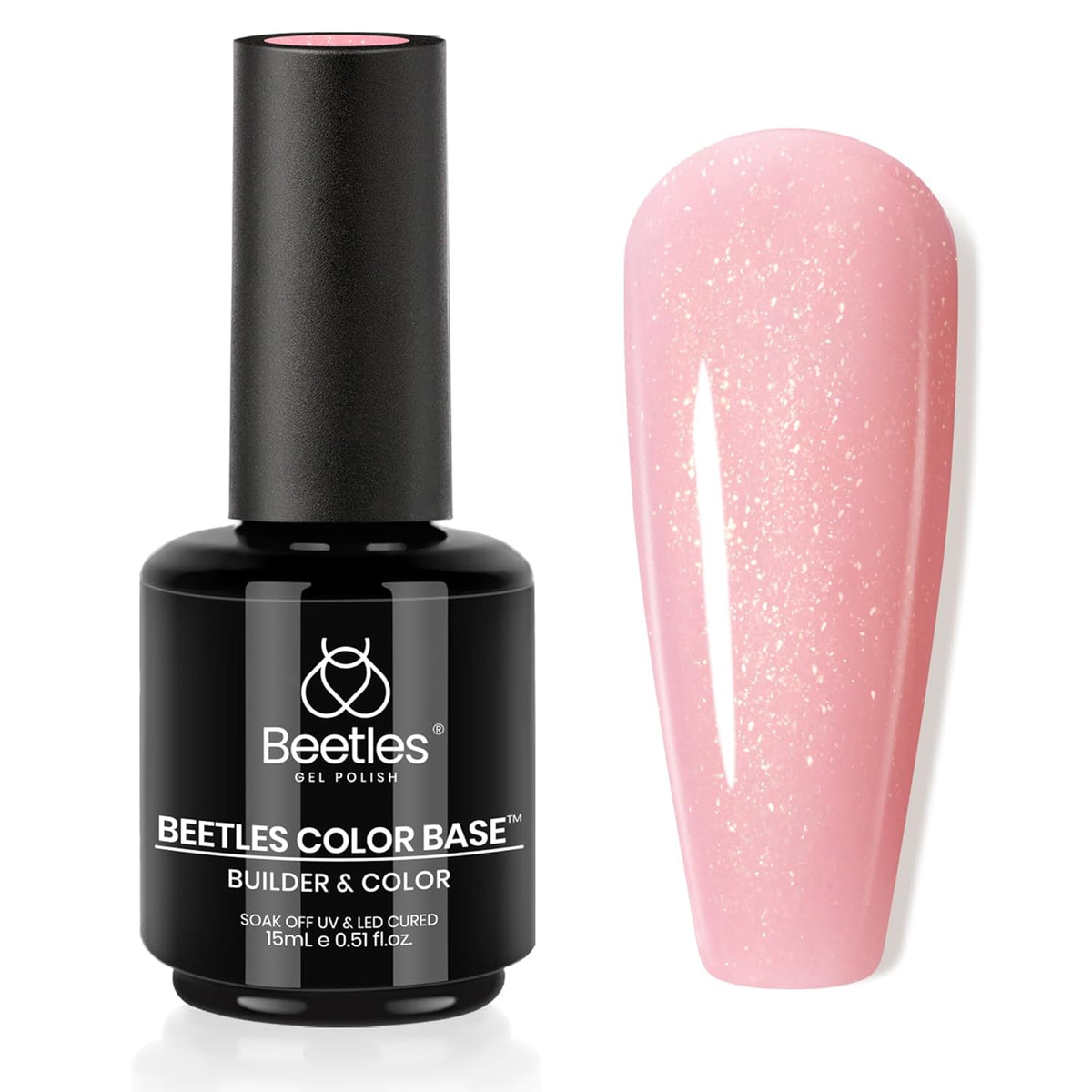 Beetles Nude Rubber Base Gel Nail Polish - Light Pink Color Base Gel for Nails Strengthening