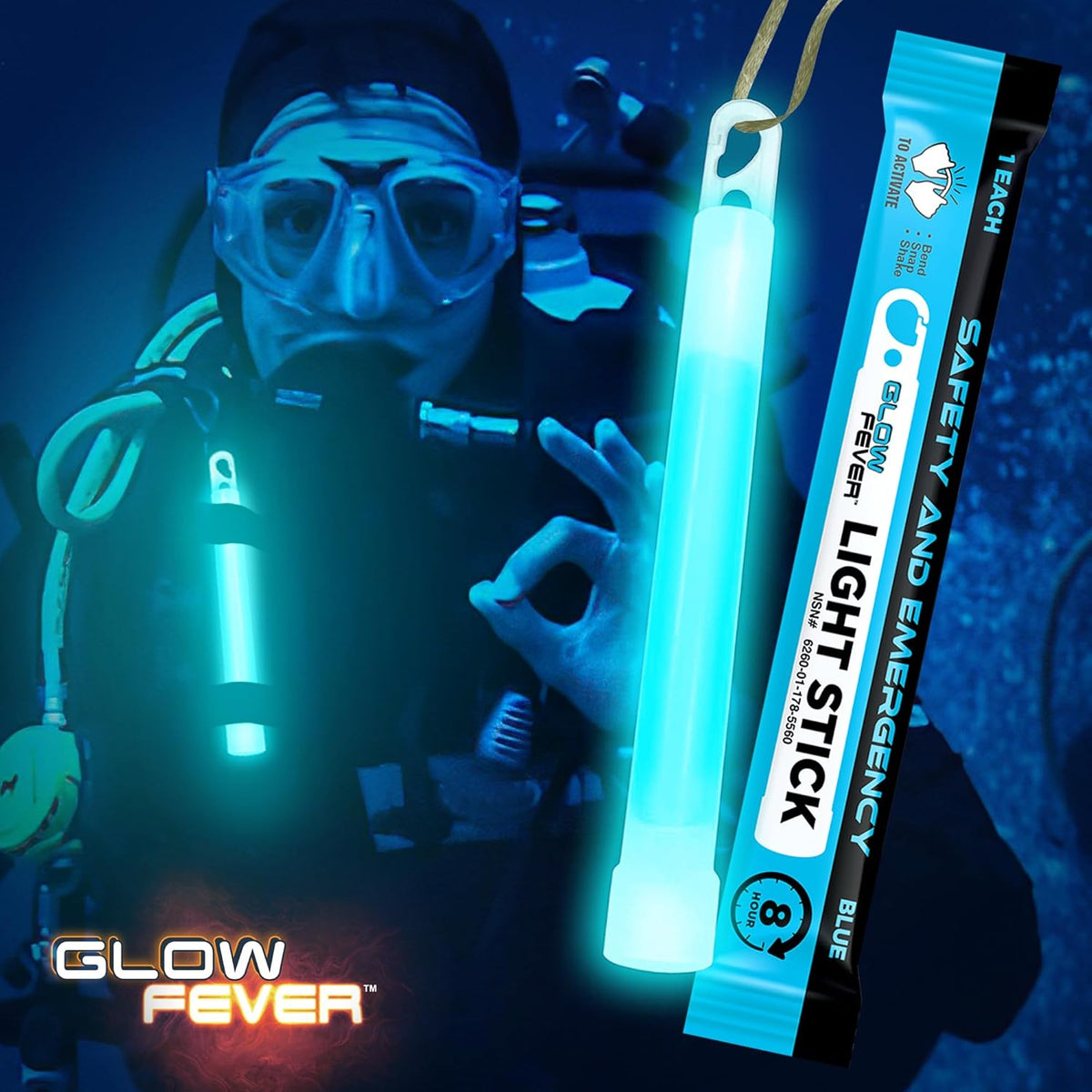 Glow Fever Emergency Safety Military Grade Glowsticks; 10PCS, 6" Ultra Bright Glow Sticks with 8