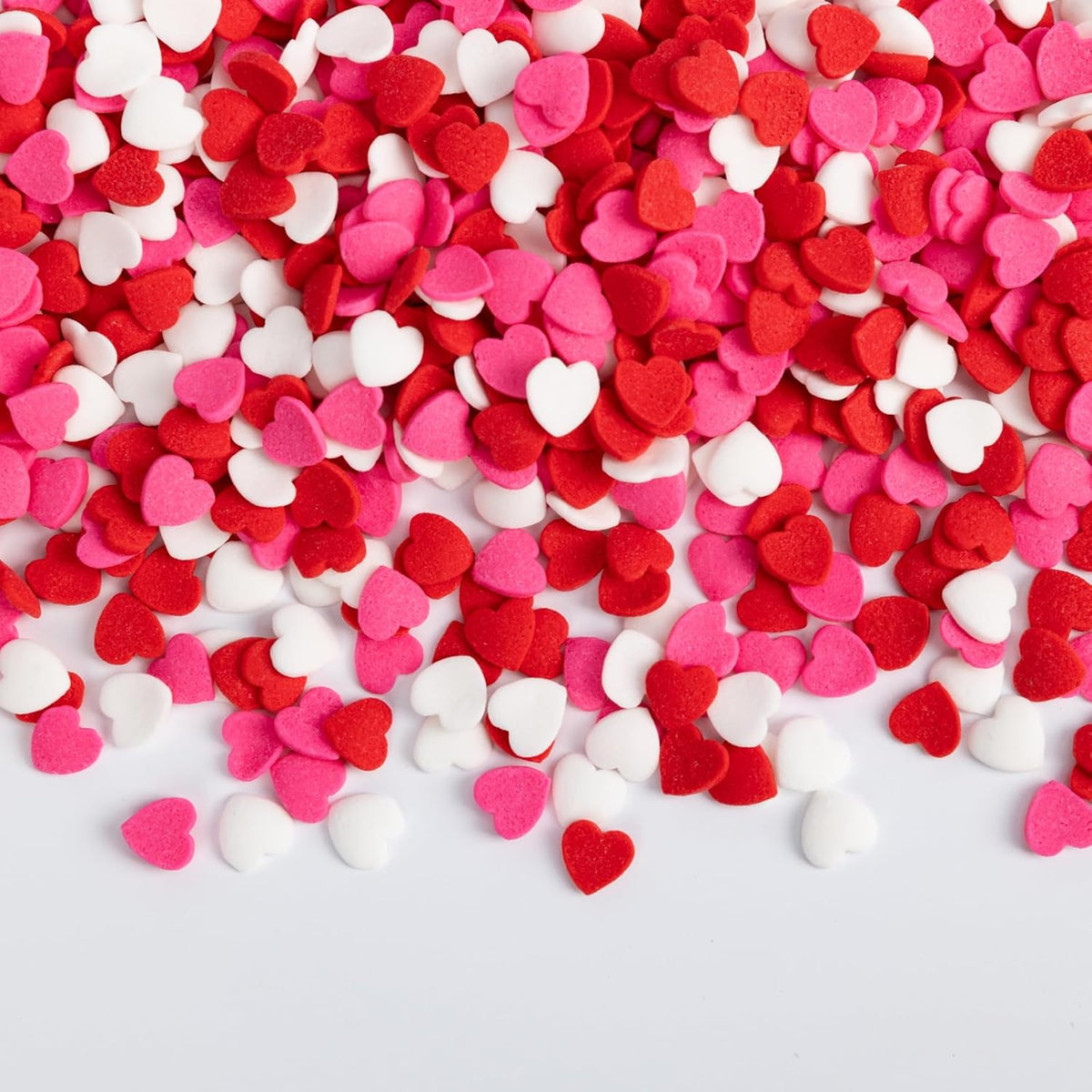 Edible Heart Sprinkles,Red Pink White Heart Shapes Mix,Sugar Sprinkles for Decorations Baking,Cake
