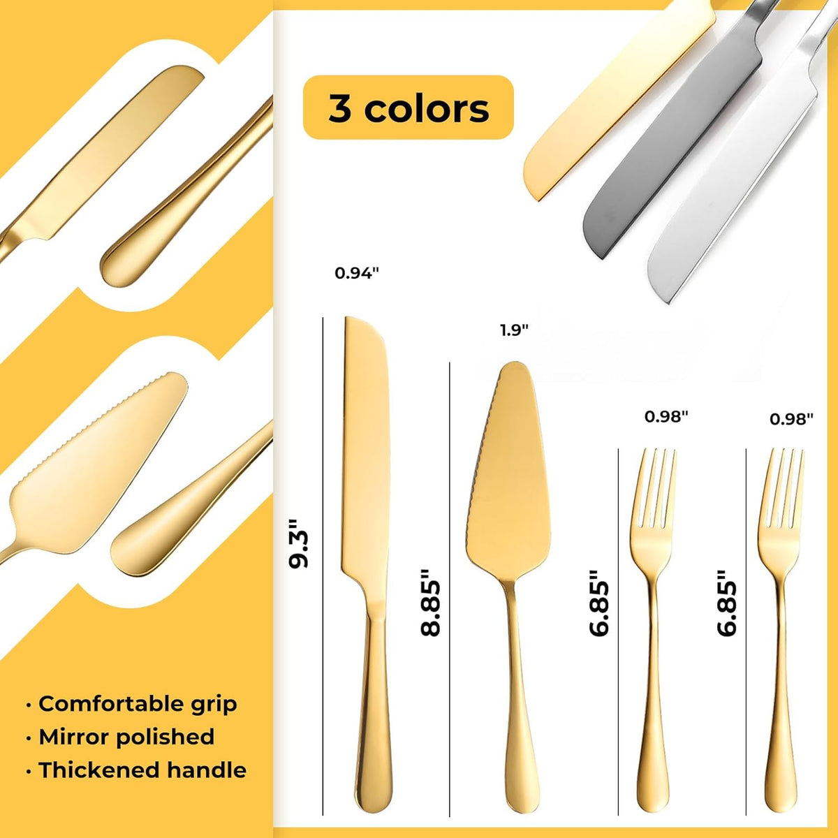 Personalized Wedding Cake Knife and Server Set Stainless Steel Forks Cake Cutter Server Engraved