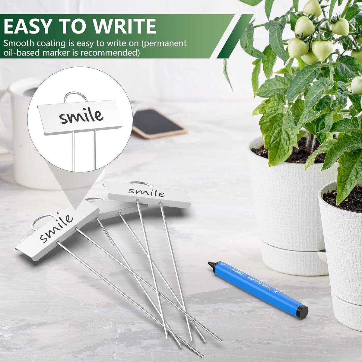 STARTOSTAR 50-Pack Metal Plant Labels, 10.6" Garden Markers Reusable Nursery Tags for Vegetables