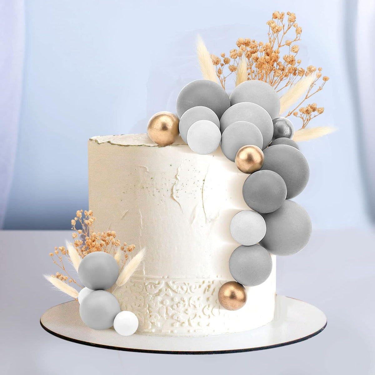 108 Pcs Balls Cake Topper DIY Cupcake Insert Foam Balloons for Cake Baking Wedding Anniversary