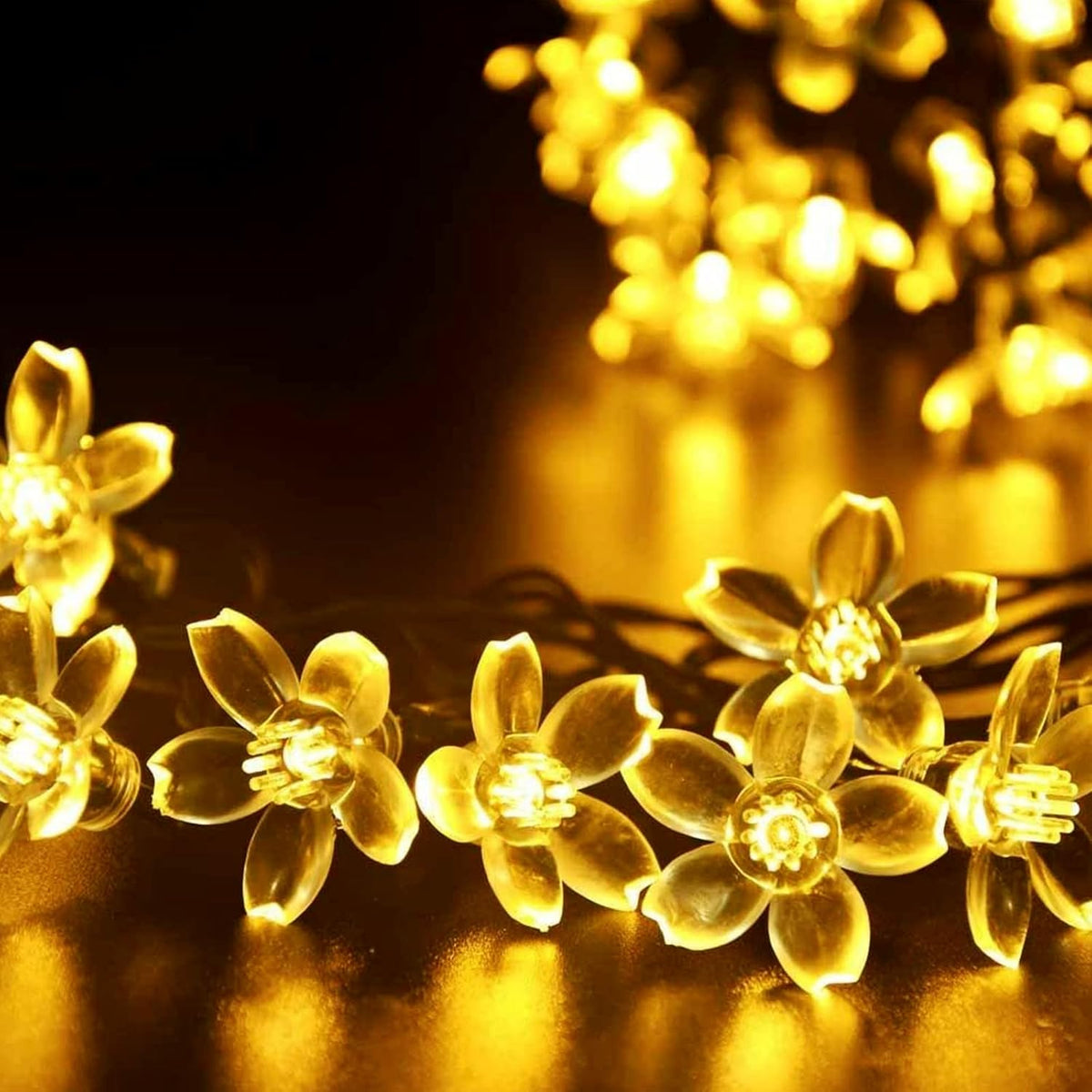 Fairy Flower String Lights Indoor Decorations, 33ft 100 LED Plug in Warm White Decorative Cute