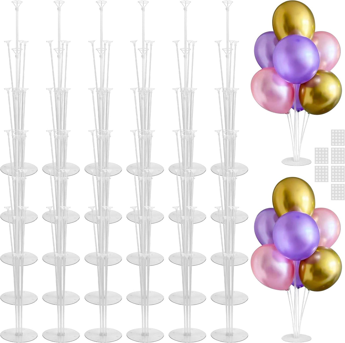 JOYYPOP 30 Sets Balloon Stand Kit, Balloon Sticks with Base Birthday Graduation Party Decorations