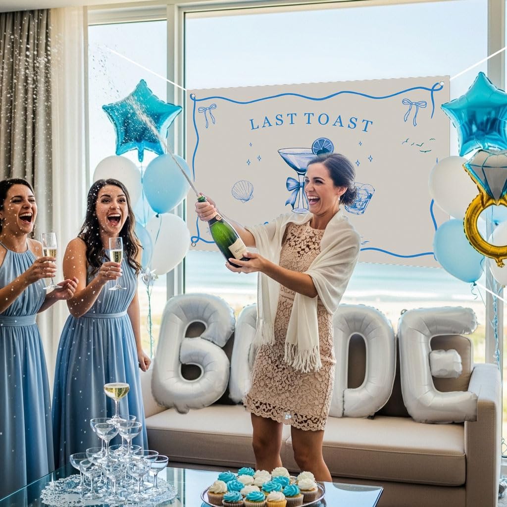 Last Toast on the Coast Bachelorette Decorations Blue bridal shower Blue Balloon Garland Kit with