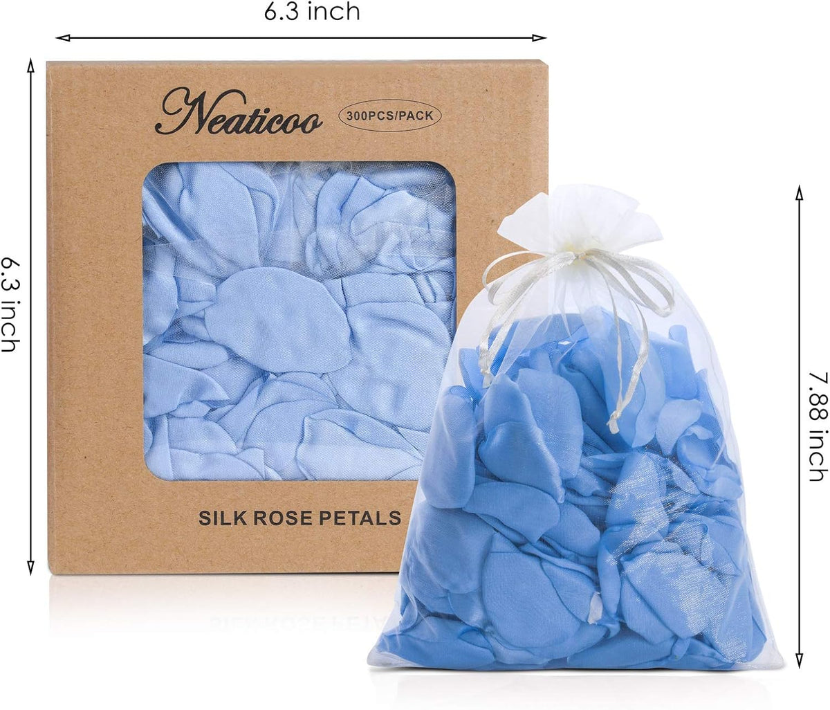 Artificial Silk Rose Petals 300pcs Blue Flower Petals for Wedding Flower Girl Romantic Night Table